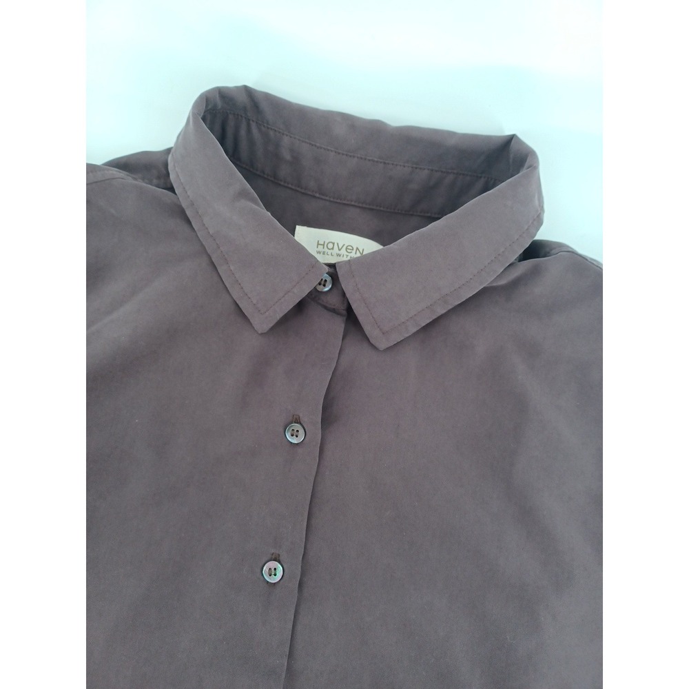 Haven Well Within Womens Large Long Sleeve Button-Down Shirt